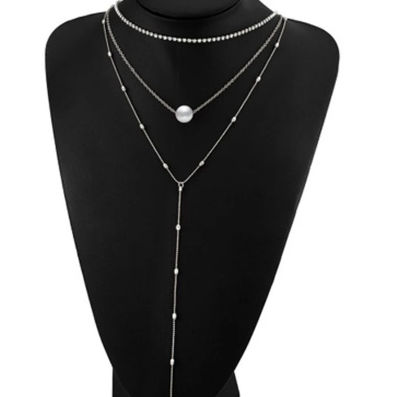 5 for $25 Three Faux Layer Pearl Necklace - Picture 3 of 6